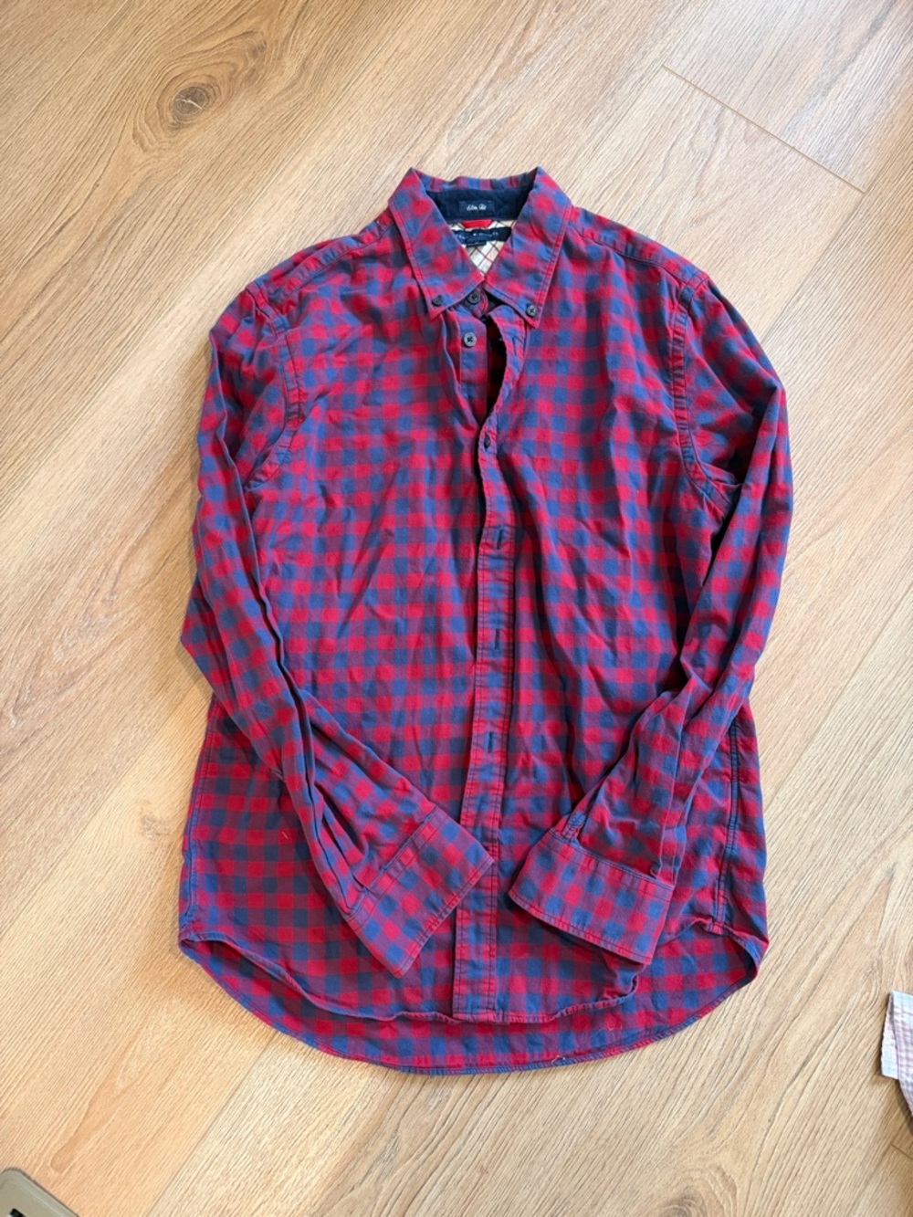 Tommy Hilfiger Red & Navy Check Button-Down Shirt